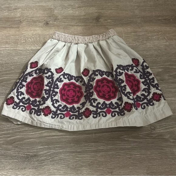 Kid's Peek Grey Pink & Purple Embroidered Skirt - Picture 2 of 6